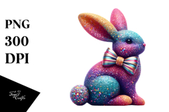 Colorful Retro Bunny View from Back PNG Product Image 1