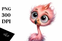 Baby Flamingo Standing Human Like | Sublimation Clipart Product Image 1