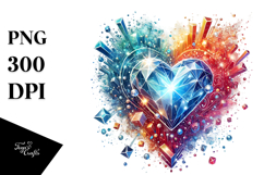 3D Diamond Heart, Transparent PNG Product Image 1