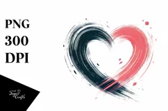 Simple Paintbrush Style Heart PNG Product Image 1