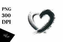 Simple Paintbrush Style Heart with Wings PNG Product Image 1