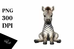 Funny Cute Baby Zebra Sitting | Clipart Product Image 3