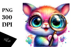 Vibrant Baby Bunny with Crazy Eyes, PNG Product Image 1