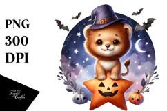 Cute Baby Lion on Star PNG Product Image 1