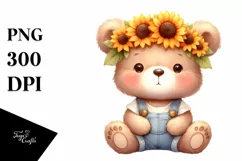 Funny Cute Baby Bear Sitting | Clipart Product Image 3