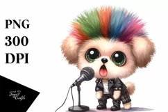 Baby Bichpoo Punk Singer | Sublimation Clipart Product Image 3