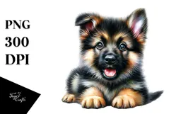 Happy Baby German Shepherd, Transparent PNG Product Image 1