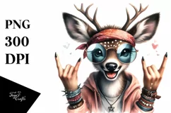 Funny Deer Portrait Rocker Sign | Sublimation Clipart Product Image 3