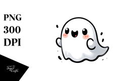 Funny Simple Ghost Washed Watercolor PNG Product Image 1