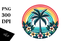 Retro Tropical Tree Rainbow, 20 oz Tumbler Product Image 1