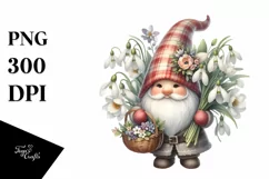 Detailed Gnome Snowdrop Flower | Sublimation | Clipart Product Image 3