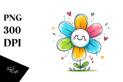 Simple flower with Hearts PNG Product Image 1
