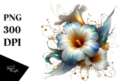 Glossy Morning Glory Watercolor Splash PNG Product Image 1