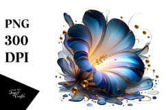Abstract Morning Glory with Glossy Finish, Artistic PNG Product Image 1
