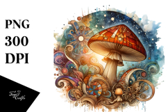 Detailed Mystical Celestial Mushroom, Transparent PNG Product Image 1