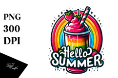 Frozen Drink, Hello Summer Rainbow PNG Product Image 1
