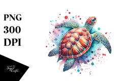 Watercolor Turte | Sublimation Clipart Product Image 1
