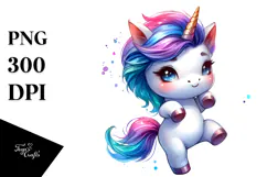 Cute Unicorn with Cool Haircut PNG Product Image 1