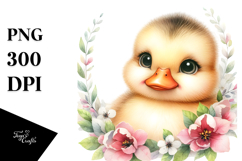 Cute Baby Duck with Big Eyes, High-Res PNG Product Image 1