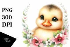 Cute Baby Duck with Big Eyes, High-Res PNG Product Image 1