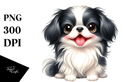 Cute Japanese Chin Dog with Big Eyes, PNG Product Image 1
