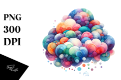 Vibrant Watercolor Cloud | Clipart Product Image 1
