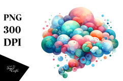 Vibrant Watercolor Cloud | Clipart Product Image 1