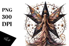 Gothic Fairy on Star PNG Product Image 1