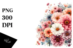 Colorful Flower with Flowers, PNG Product Image 1
