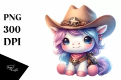 Baby Unicorn Cowboy | Sublimation | Clipart Product Image 1