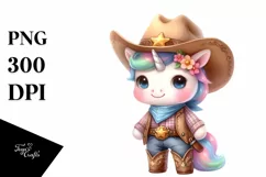Baby Unicorn Cowboy | Sublimation | Clipart Product Image 3