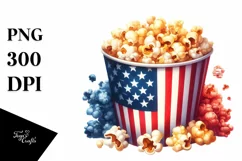 Popcorn USA Colors | Sublimation Clipart Product Image 1