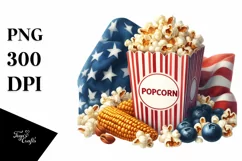 Popcorn USA Colors | Sublimation Clipart Product Image 3