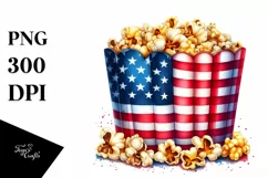 Popcorn USA Colors | Sublimation Clipart Product Image 1