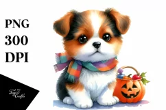 Vibrant Cute Baby Dog Halloween Clipart Product Image 3