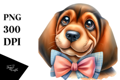 Cute Bloodhound with Big Eyes PNG Product Image 1