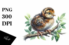 Vibrant Watercolor Baby Pheasant Branch Product Image 3