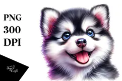 Cute Baby Siberian Husky PNG Product Image 1