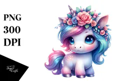 Cute Baby Unicorn PNG Product Image 1