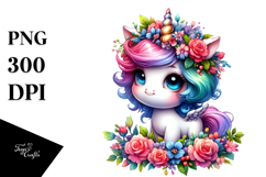 Cute Baby Unicorn PNG Product Image 1