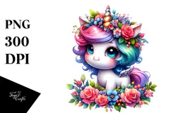 Cute Baby Unicorn PNG Product Image 1