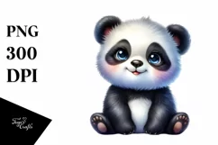 Colorful Baby Panda Sitting | Clipart Product Image 1