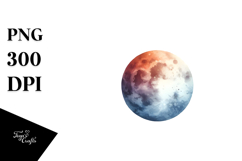 Colorful Moon Foliage | Watercolor Clipart Product Image 1