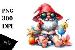 Whimsical Watercolor Gnome PNG Product Image 1