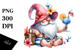 Gnome Drinking Cocktail Beachwear PNG Product Image 1