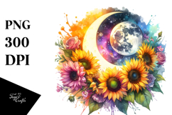 Colorful Whimsical Half Moon PNG Product Image 1
