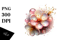 Abstract Glossy Cherry Blossom Material PNG Product Image 1