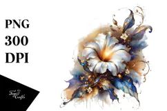Shiny Morning Glory Abstract | Watercolor Clipart Product Image 1