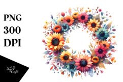 Colorful Whreath Abstract | Watercolor Clipart Product Image 3