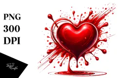 Digital Painting Red Heart PNG Product Image 1